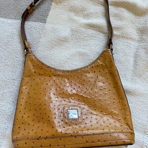 Dooney & Bourke Tan Ostrich-Embossed Shoulder Bag